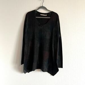 Soft Surroundings Long-Sleeve Tunic Top XL Abstract Print Moody Bohemian Modern